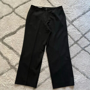 Faconnable black dress pants trousers slacks high rise straight leg 10